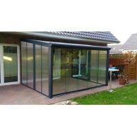 Zijwand 1x max.250cm polycarbonaat  HELDER