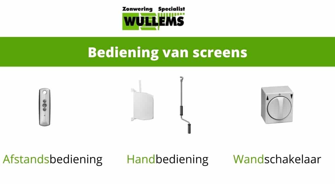 Op deze foto laten wij de verschillende soorten bediening van screens zien.