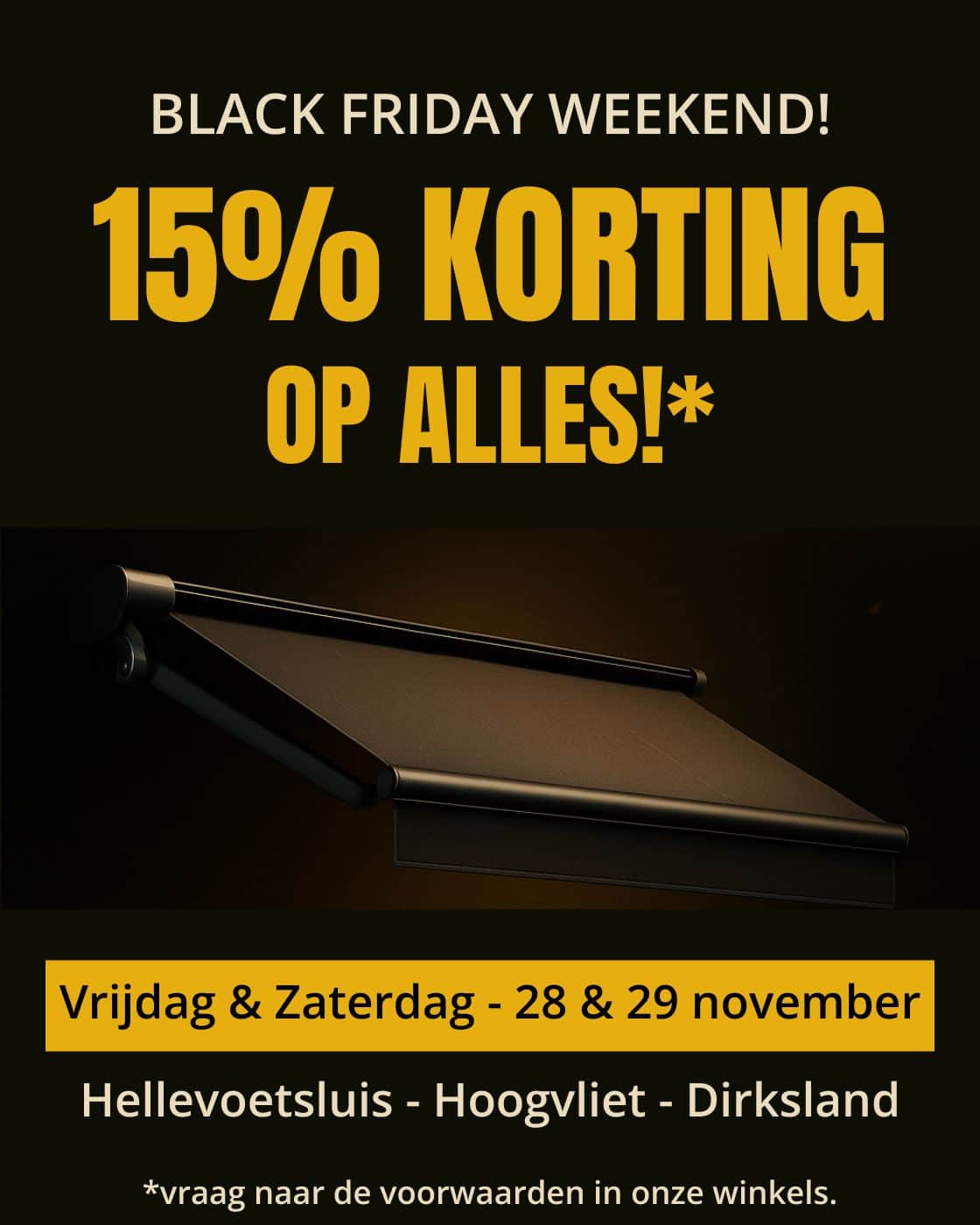 Black Friday actie bij Wullems Zonwering