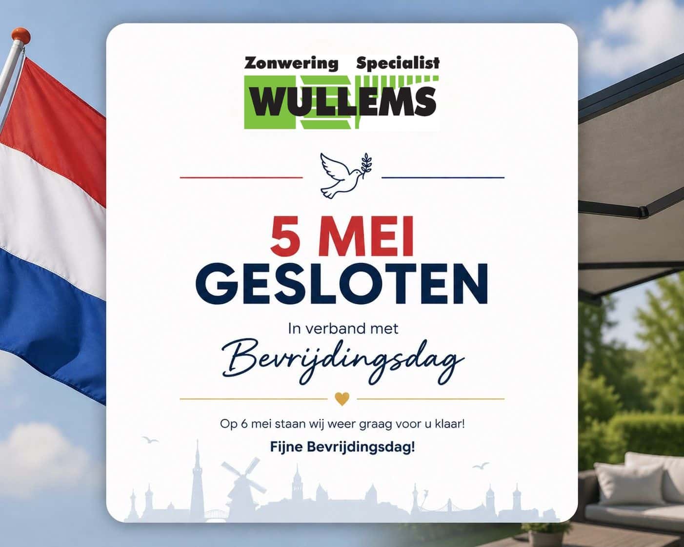 wullems gesloten bevrijdingsdag