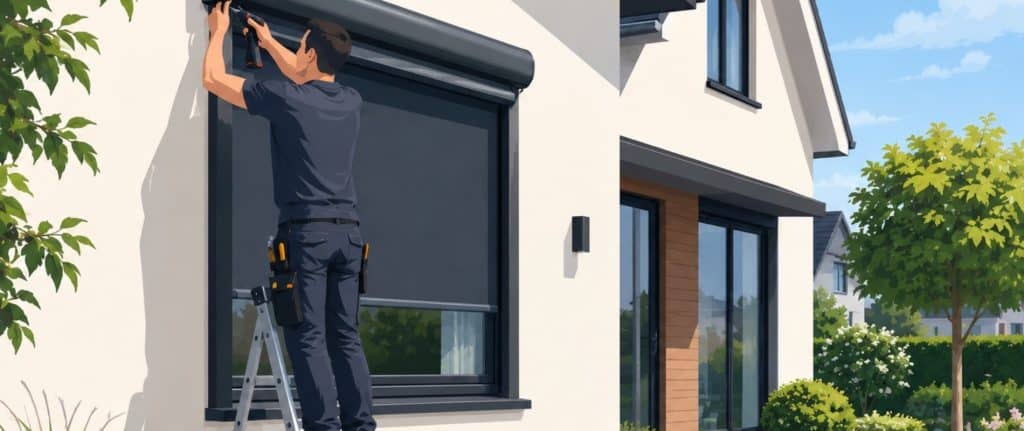 Op deze afbeelding is een illustratie te zien van de montage van een screen aan een woning in goeree overflakkee