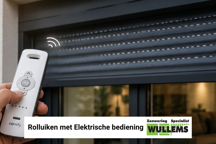 Op deze afbeelding is een impressie te zien van een elektrische rolluik, gemonteerd in Spijkenisse